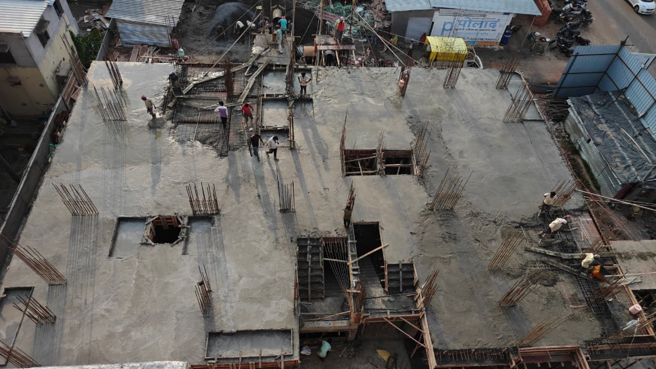 1st Floor Slab Concrete Casting in Progress